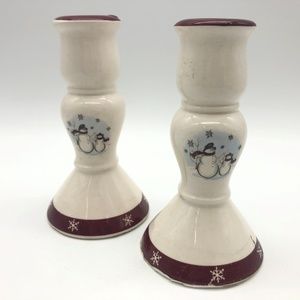 Royal Seasons Candle Holders Snowman Snowflakes